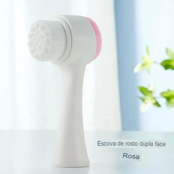 CleanserFacial 3D - Escova Facial de Silicone Dupla Face com Massagem Manual - MEGAGI