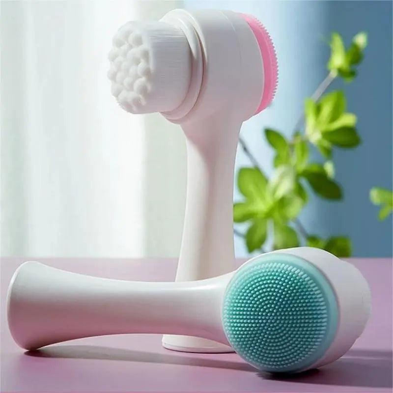 CleanserFacial 3D - Escova Facial de Silicone Dupla Face com Massagem Manual - MEGAGI