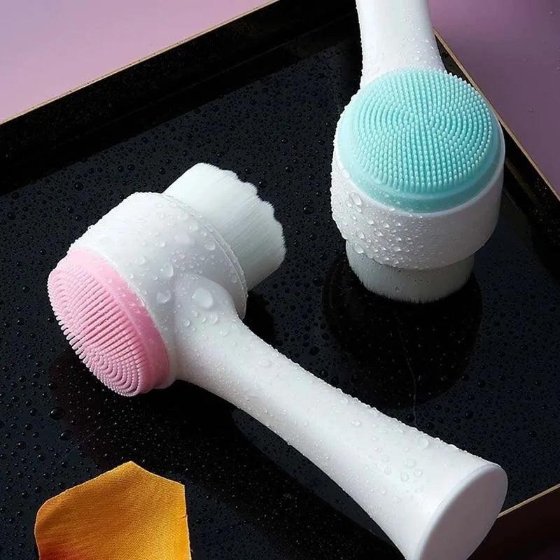 CleanserFacial 3D - Escova Facial de Silicone Dupla Face com Massagem Manual - MEGAGI