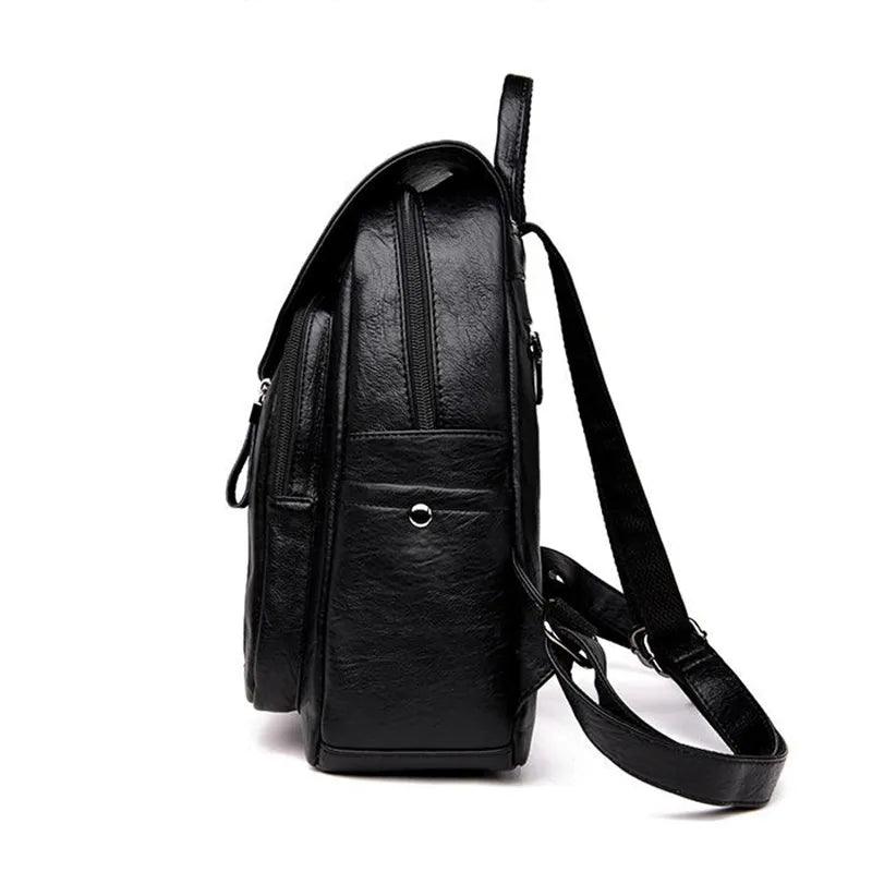 Mochila Feminina de Viagem: Elegante Bolsa de Couro Sintético - MEGAGI