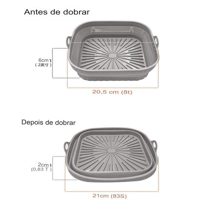 PanLiner - Cesta de Silicone Dobrável para Fritadeira de ArFryer. - MEGAGI